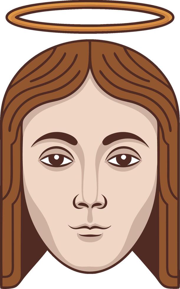 Angelic Halo Portrait Art for Spiritual Design and Illustration vector