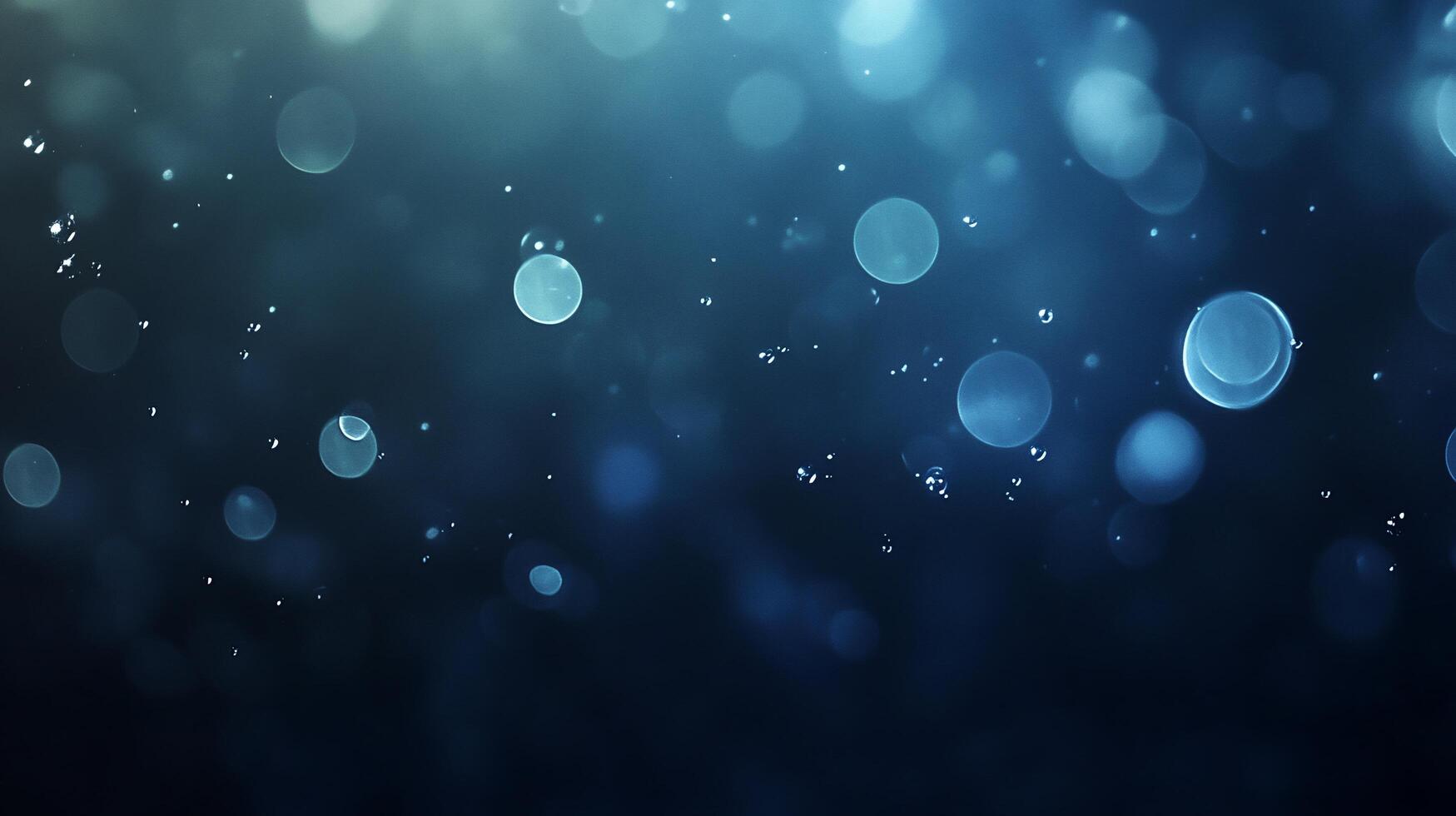 Abstract blue bokeh background with blurred circles and lights. photo