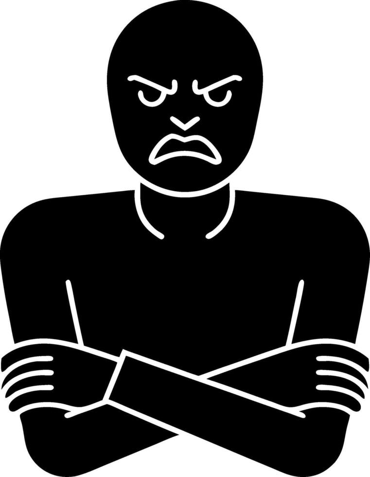Angry Expression Crossed Arms for Communication Design vector