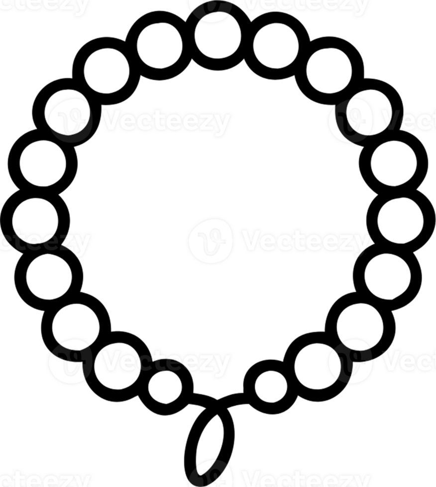 Beads string in outline icon style, art and design theme. png