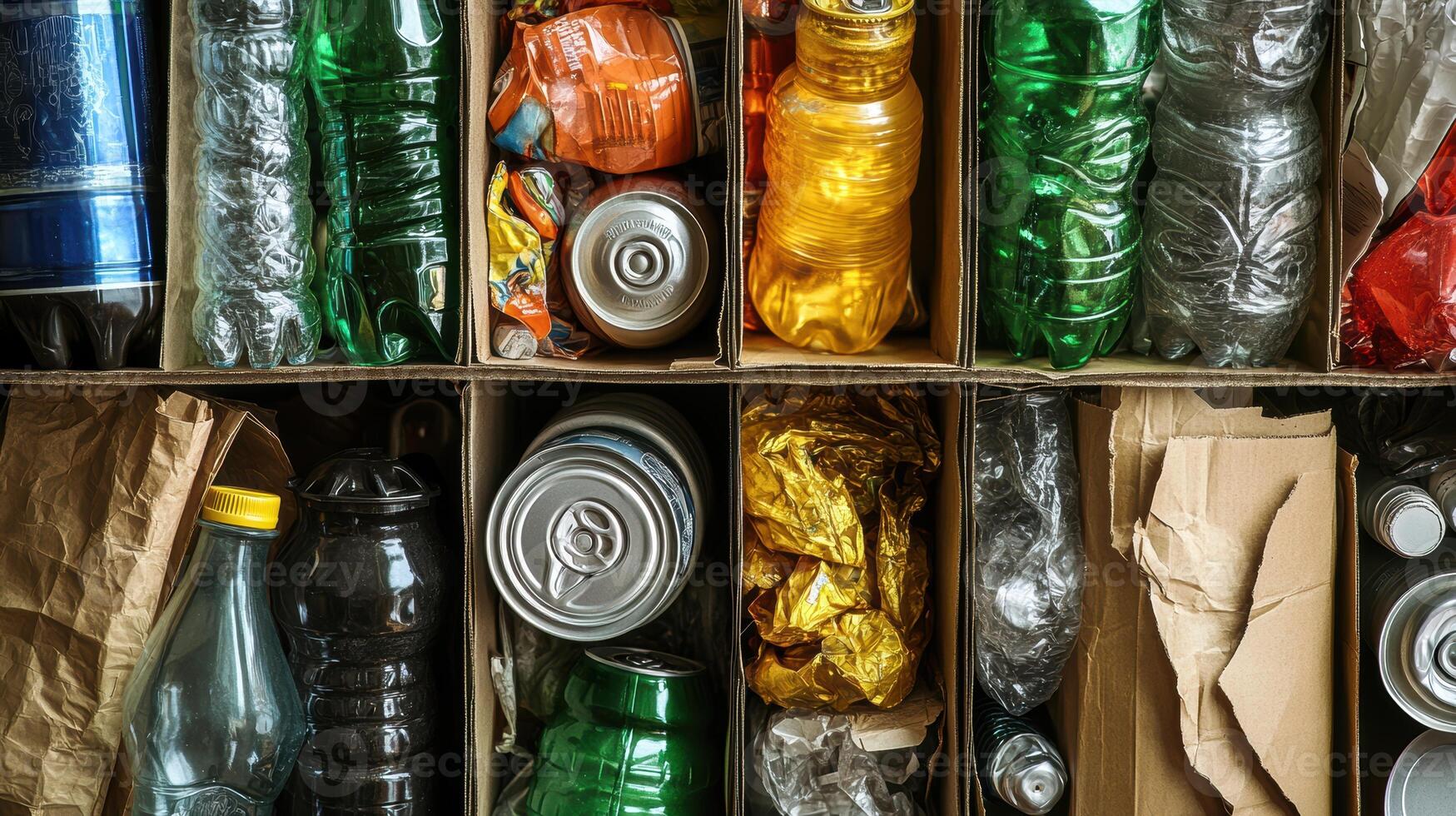 separated garbage set photo