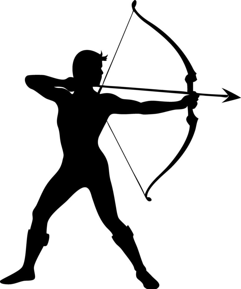 Archer Silhouette Illustration for Design and Tattoo Concepts vector