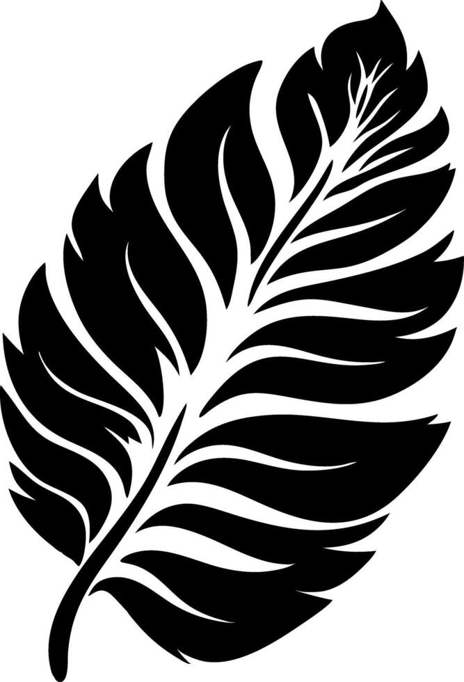 Artistic Black Leaf Silhouette Design for Tattoos and Nature-Themed Projects vector