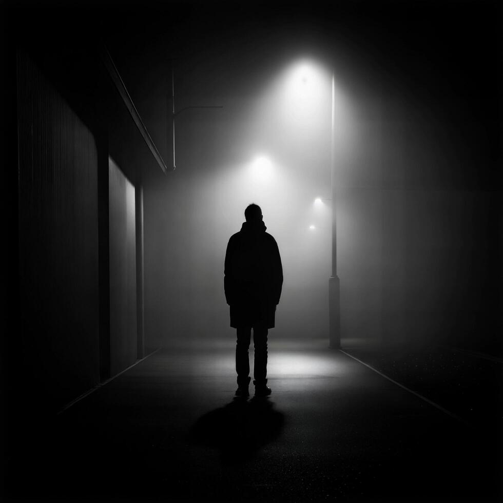 a man in dark and light photo