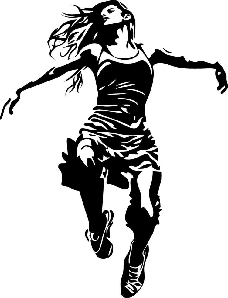 Dynamic Female Dance Silhouette Art for Creative Projects vector