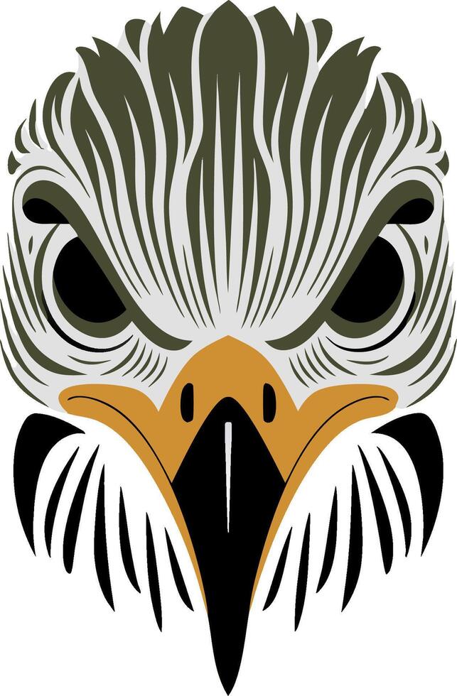 Fierce Eagle Head Illustration Bold Art for Tattoos and Logos vector