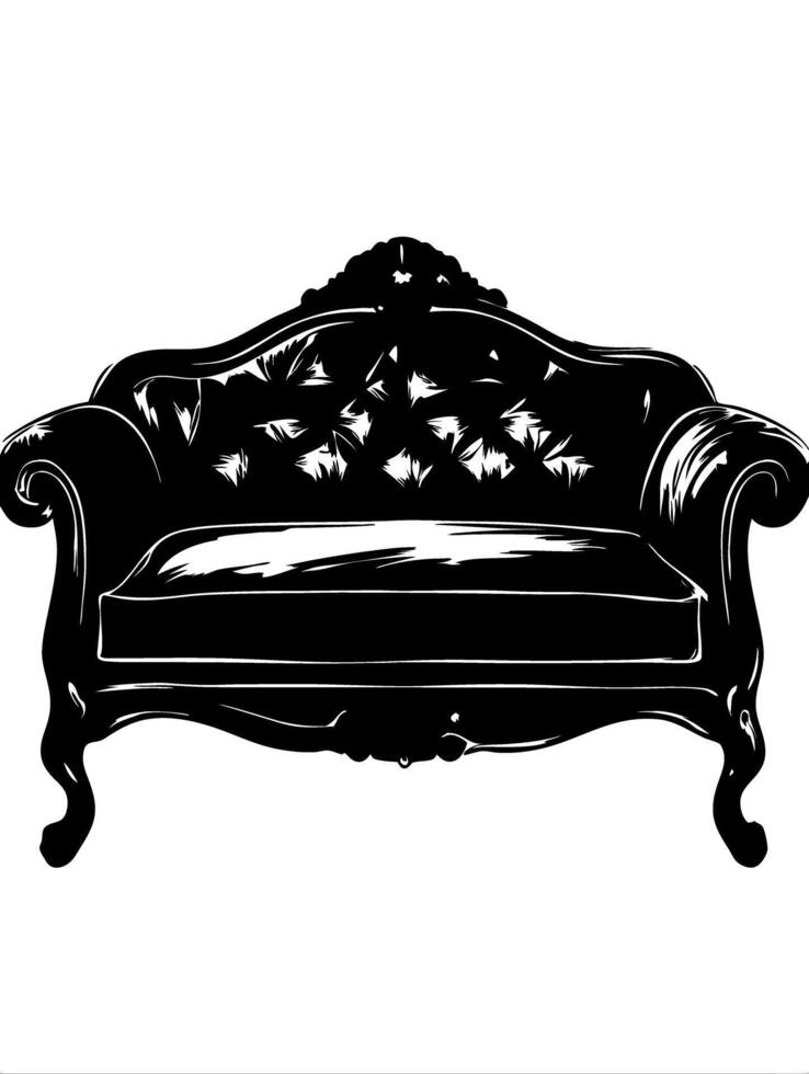 Elegant Vintage Sofa Design for Interior Decor and Art Projects vector
