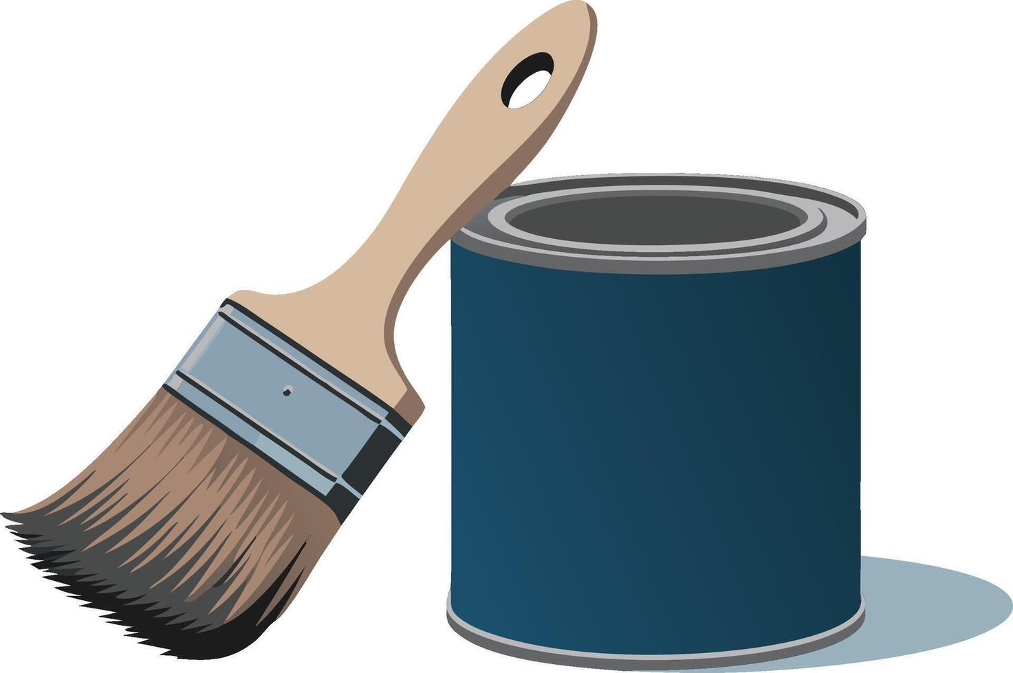 Paintbrush and Paint Can Illustration for DIY Home Renovation Projects vector