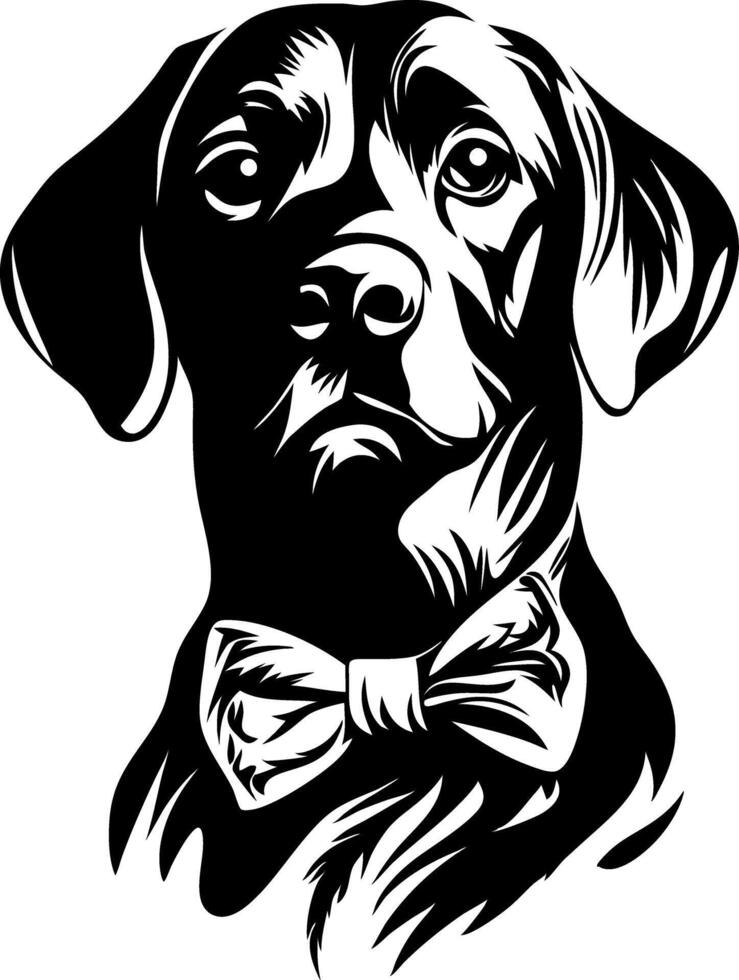 Elegant Dog Portrait with Bow Tie Black Art Design vector