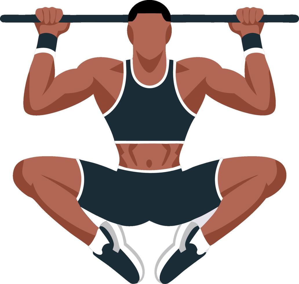 Athletic Person Performing Pull-up Exercise Illustration for Fitness Motivation vector
