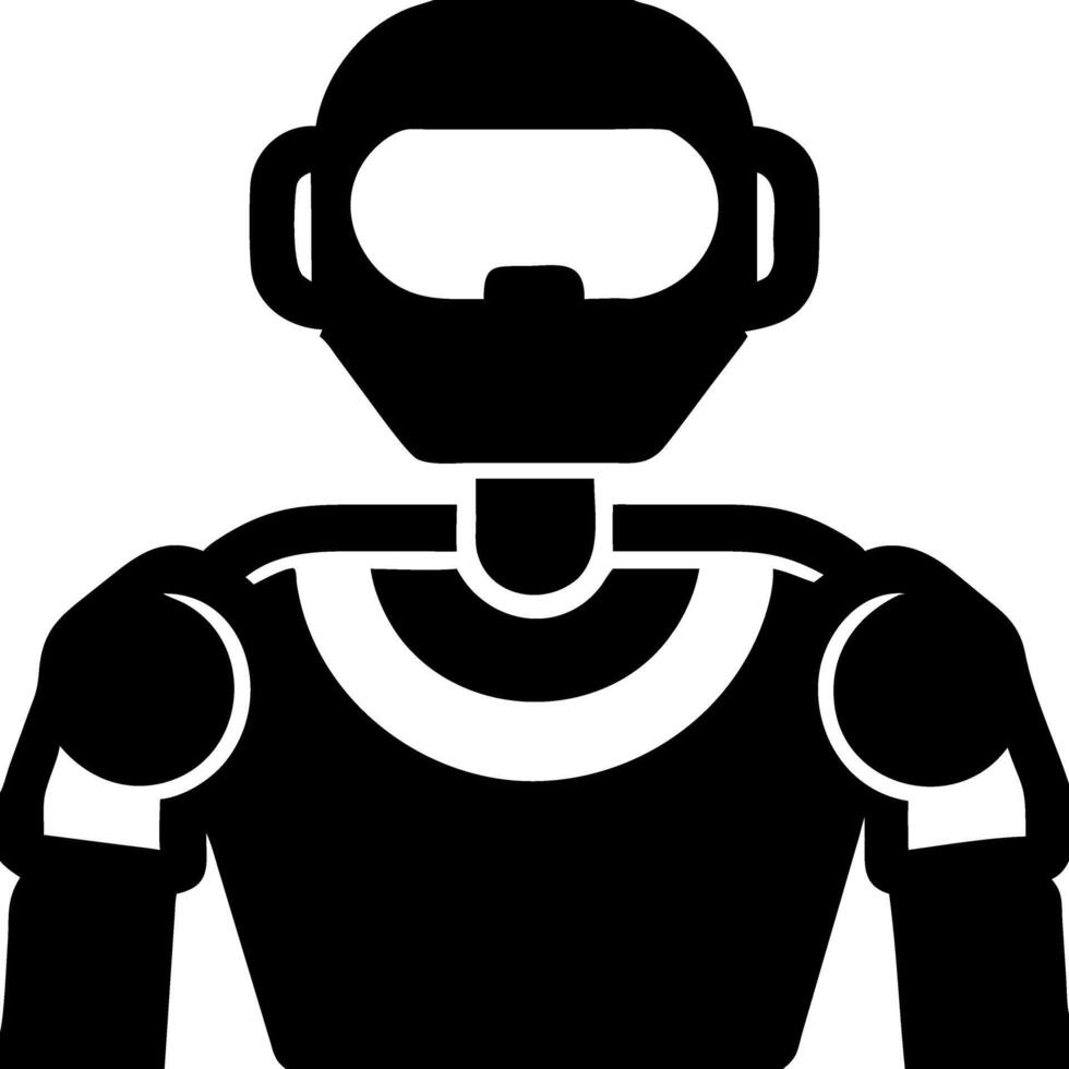 Futuristic Robot Silhouette for Technology Design and Graphic Projects vector
