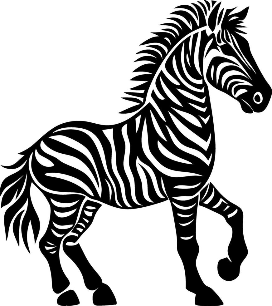 Elegant Zebra Silhouette Art for Tattoo and Graphic Design vector