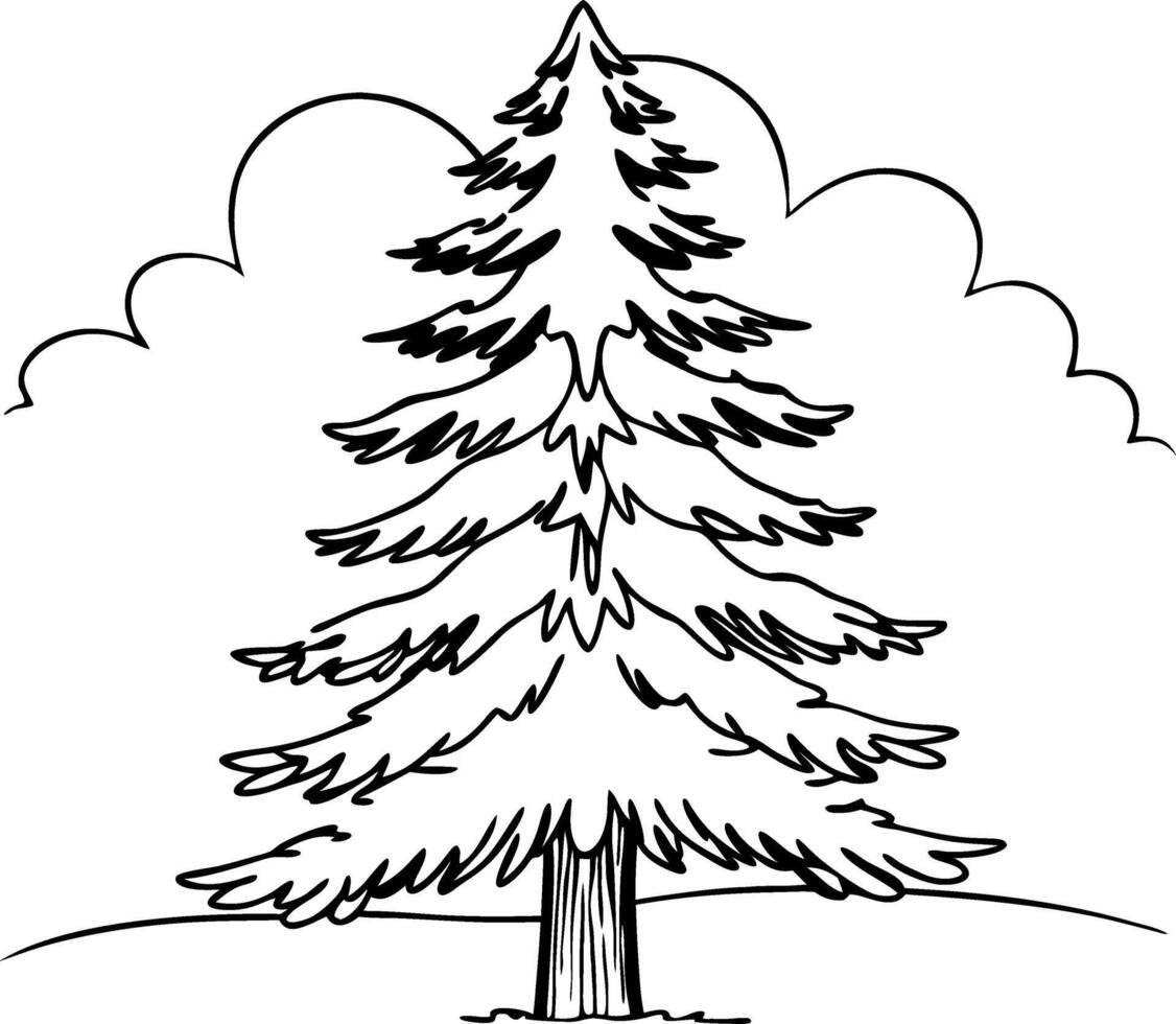 Illustration of Evergreen Pine Tree for Nature Crafts and Design Projects vector