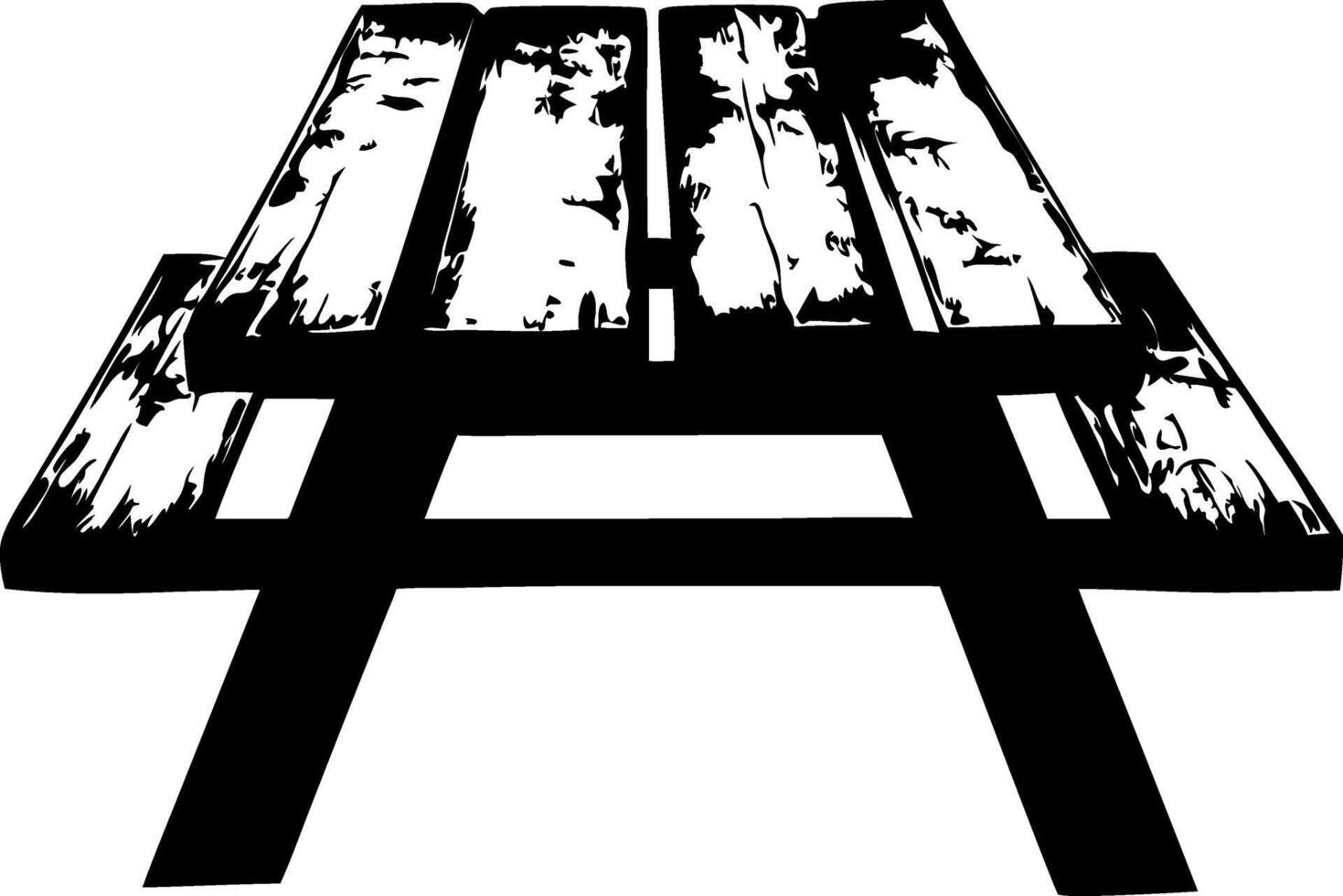 Rustic Wooden Picnic Table Illustration for Outdoor Design vector