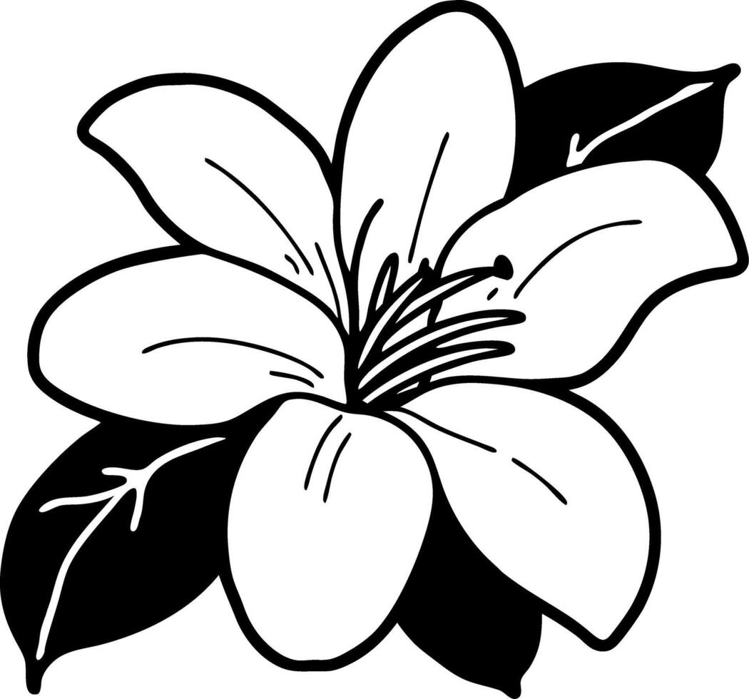 Elegant Black Outline Lily Flower Design for Tattoos and Coloring Books vector