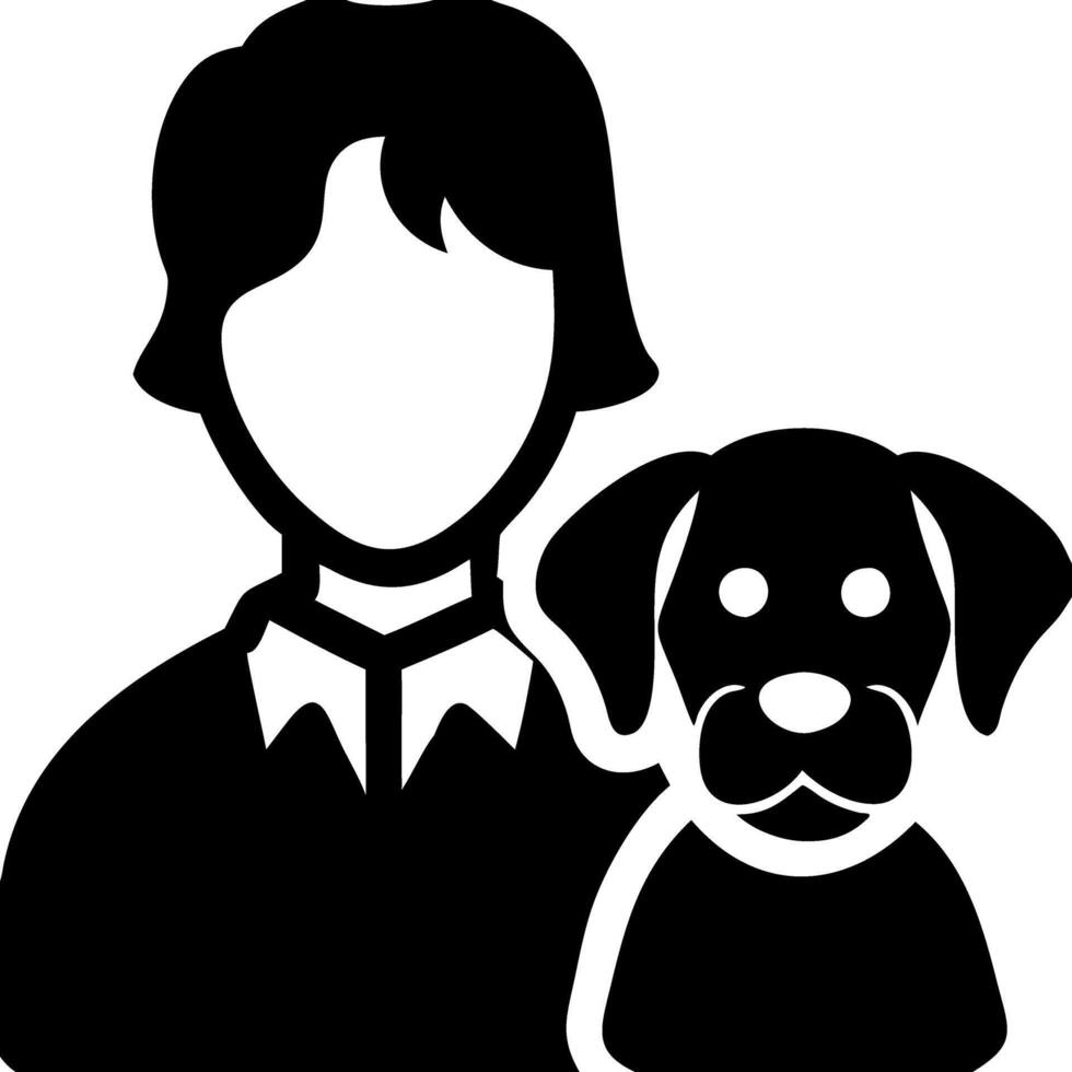 Silhouette of Person and Dog Companionship Concept Art vector