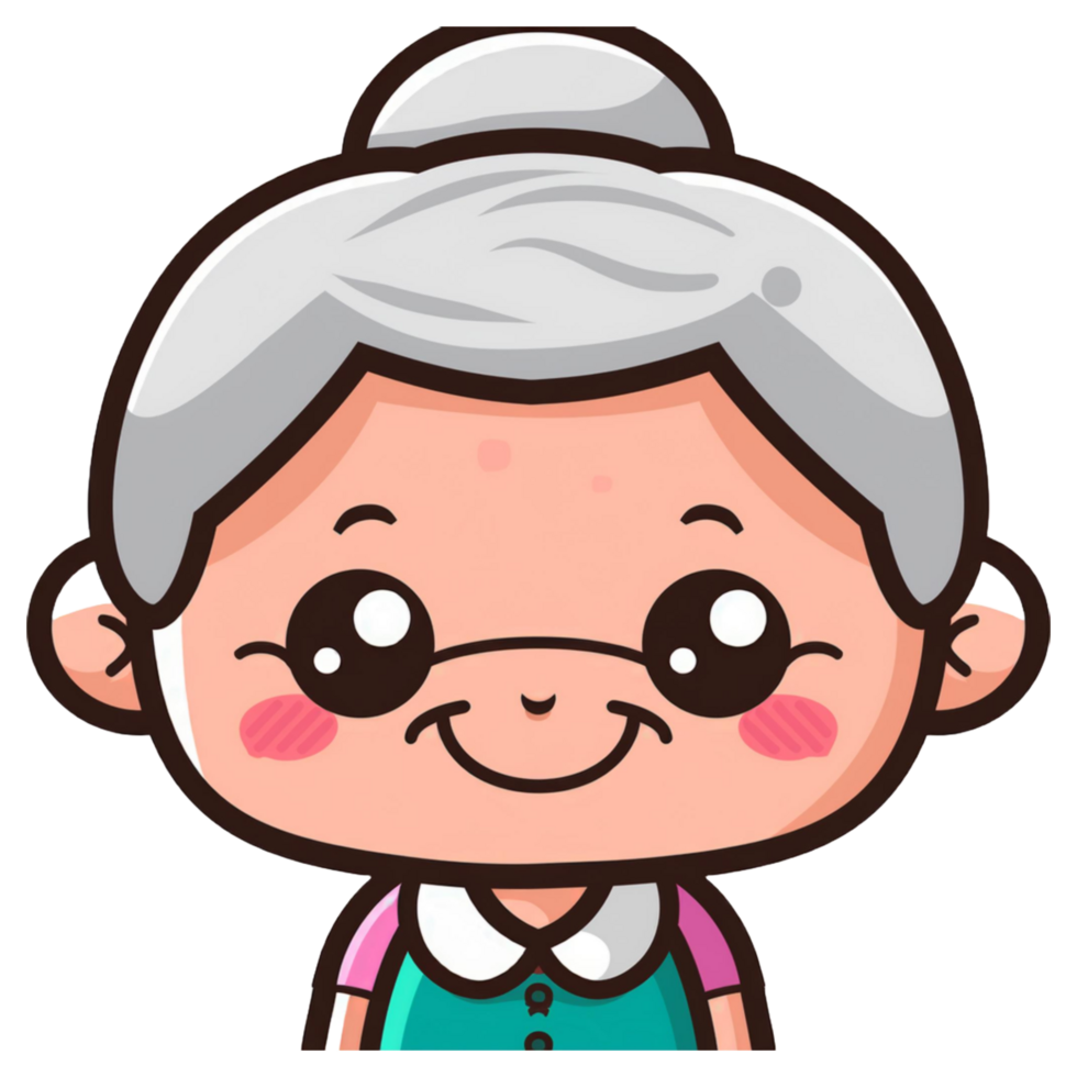 Grandma Cartoon Kawaii Cute Illustration Character Chibi png