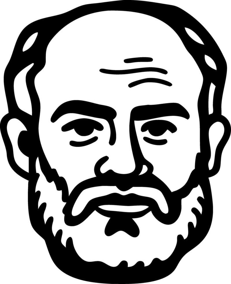 Ancient Philosopher Beard Portrait Art for Illustrations and Designs vector