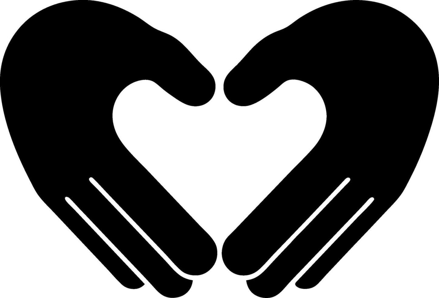 Heart Formed by Hands Symbolizing Love and Unity for Design and Tattoos vector