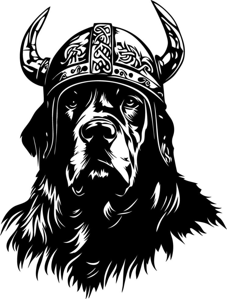 Viking Warrior Dog Art for Tattoos and Graphic Design vector