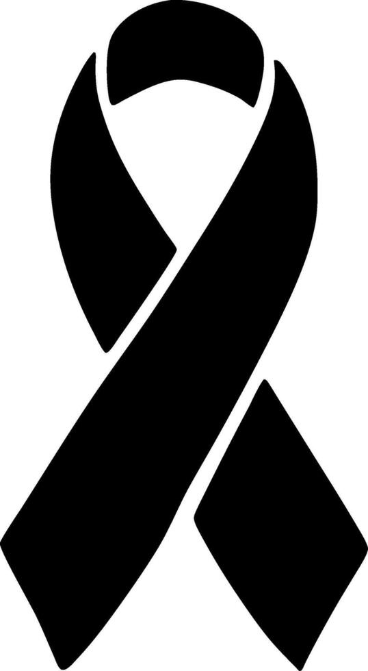 Black Awareness Ribbon Symbol for Support and Remembrance Design vector