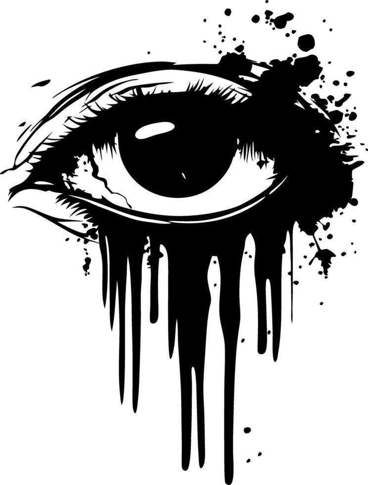 Dripping Ink Eye Art for Creative Designs and Tattoos vector