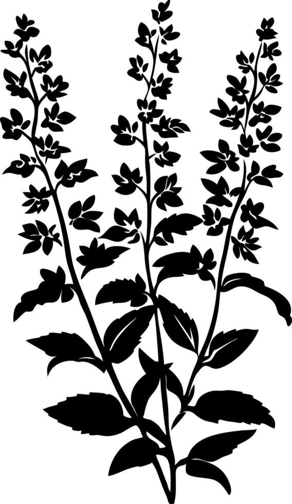 Floral Plant Silhouette Illustration for Design and Art Projects vector