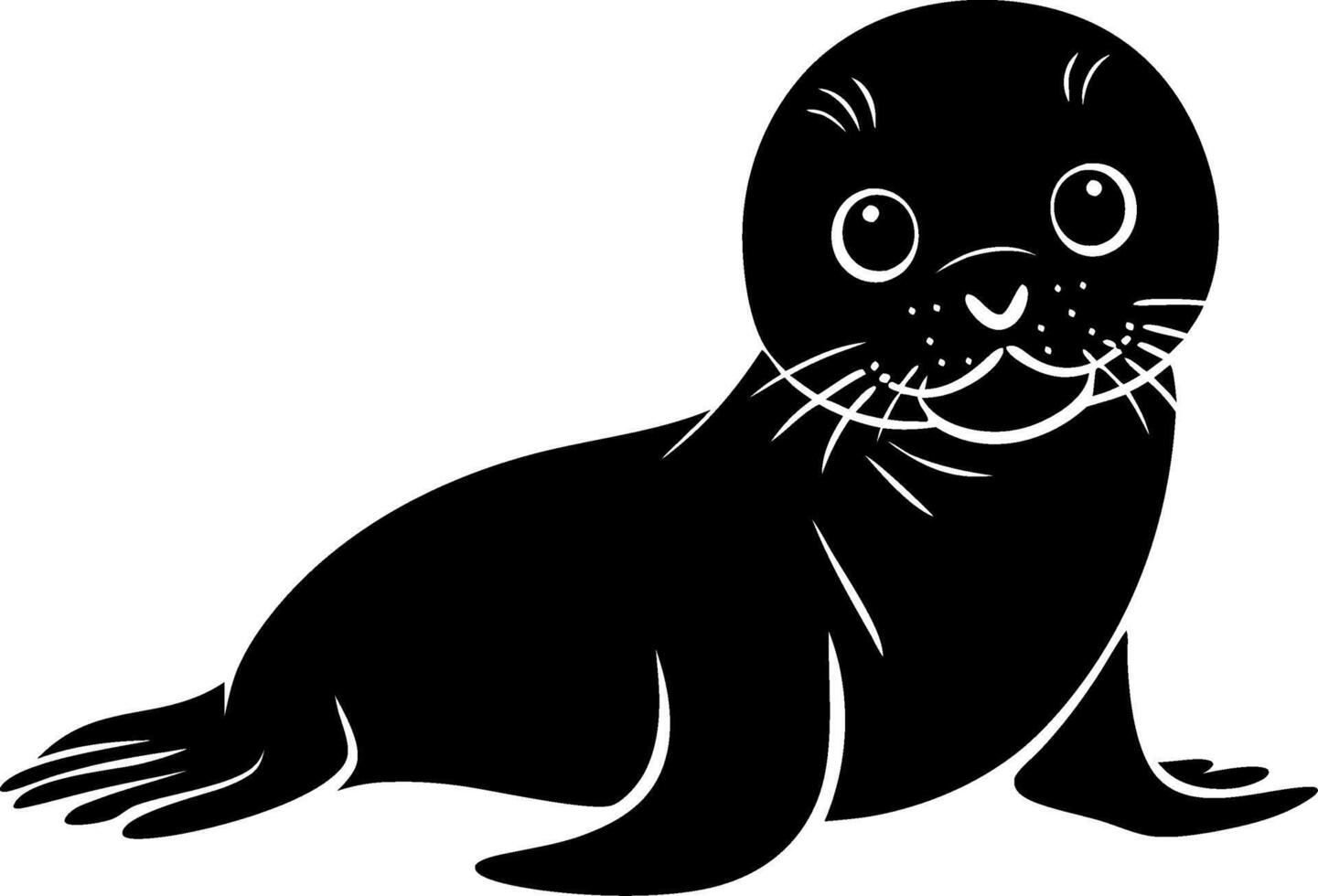 Cute Baby Seal Illustration for Children's Design and Educational Materials vector