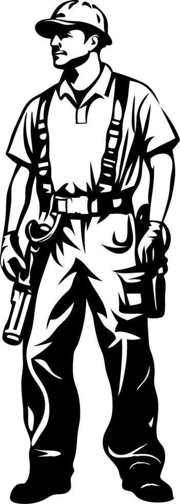 Construction Worker Detailed Illustration for Prints and Graphic Design vector