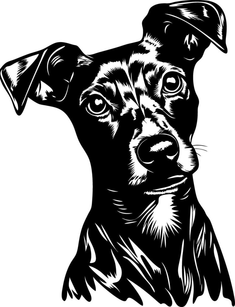 Black and White Dog Illustration Suitable for Tattoo and Art Projects vector