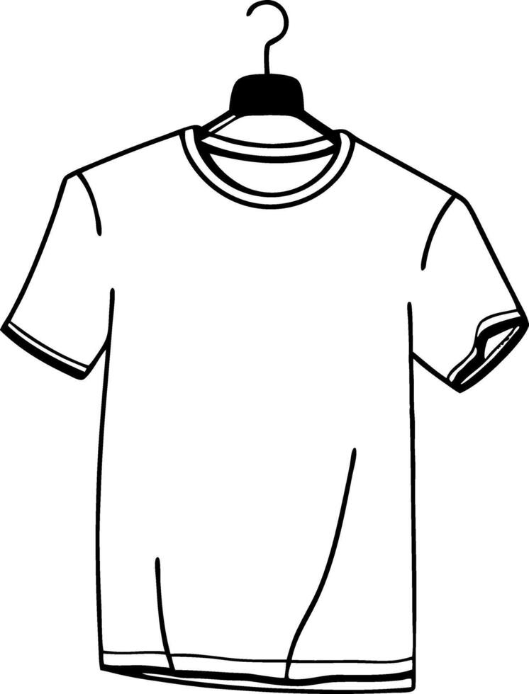 Illustration Blank T-Shirt on Hanger Minimalist Design vector