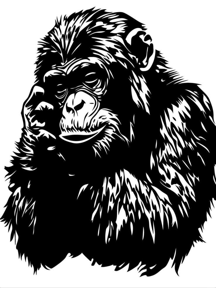 Majestic Gorilla Art for Tattoo and Design Projects vector