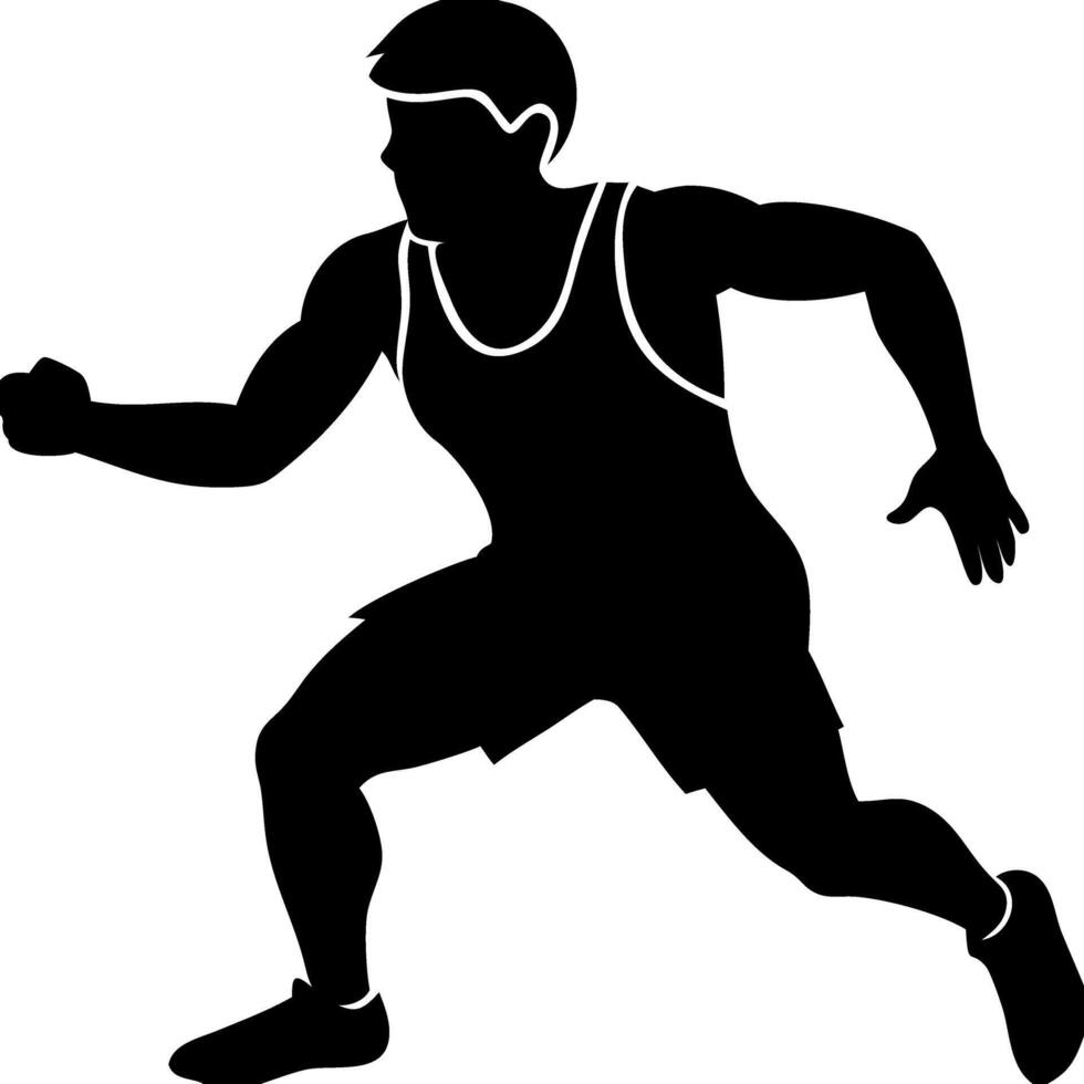 Silhouette Athletic Runner Perfect for Sports Design and Logo Creation vector