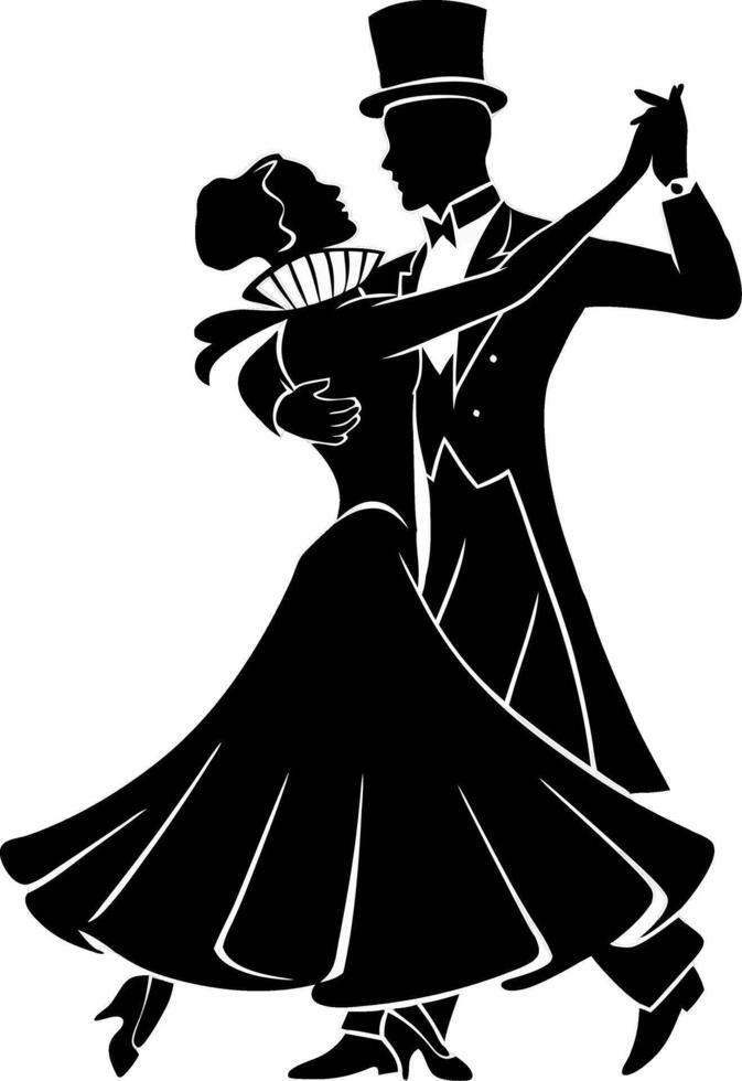 Elegant Ballroom Dance Silhouette for Art and Design Projects vector