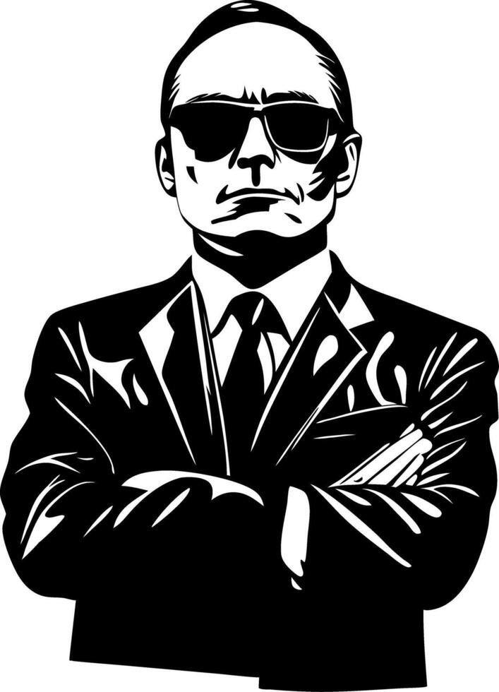 Confident Businessman in Suit and Sunglasses Illustration vector