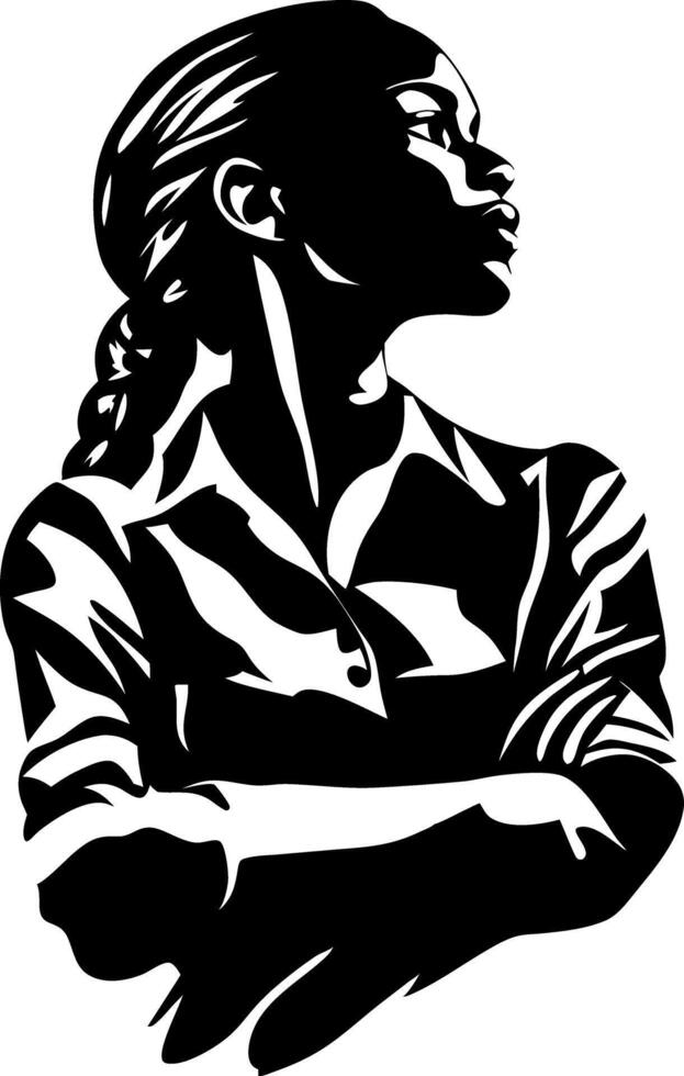 Confident Woman Silhouette Arms Crossed Art for Creativity and Inspiration vector