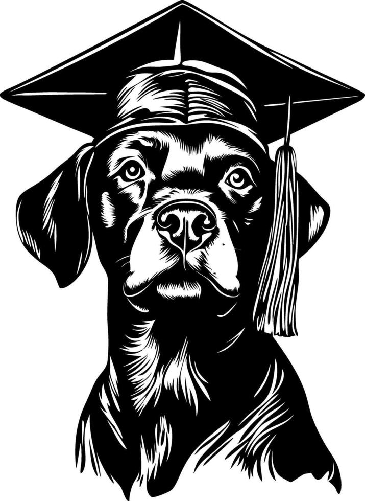 Dog Wearing Graduation Cap Illustration for Education and Celebration Design vector