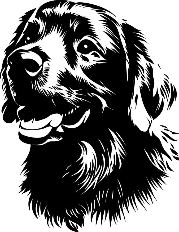 Detailed Golden Retriever Dog Outline for Art and Design Projects vector