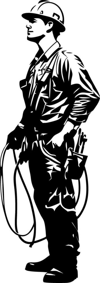 Construction Worker Silhouette Strong Professional Artwork for Posters and Graphic Design vector