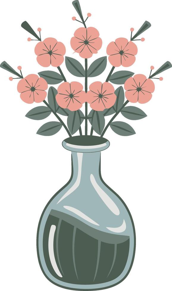 Elegant Floral Bouquet in Vase Illustration for Home Decor and Art Projects vector
