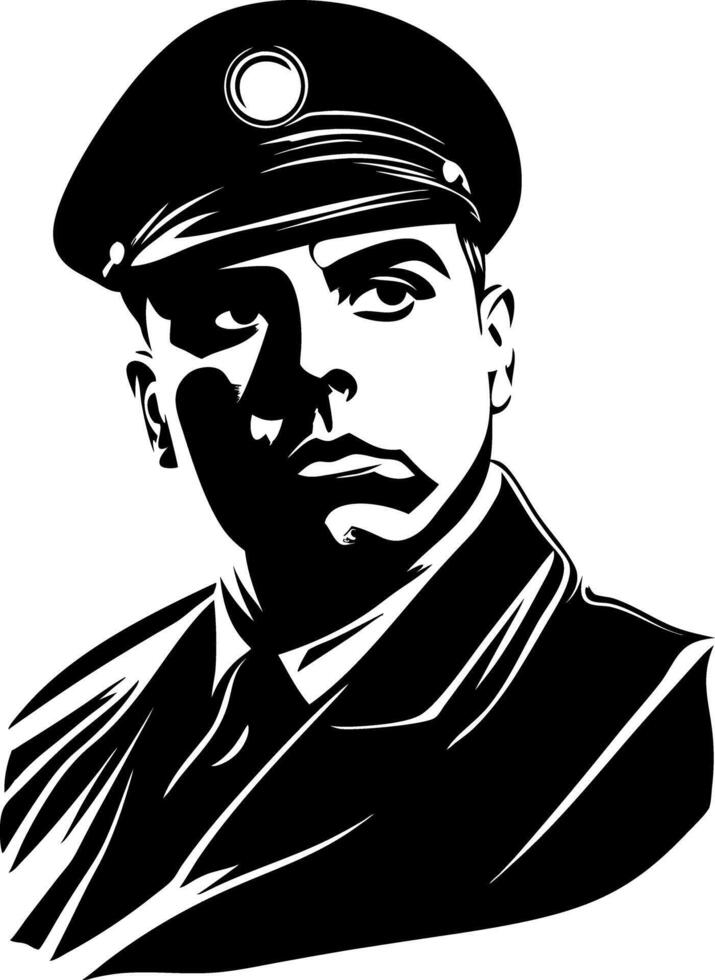 Vintage Military Officer Portrait Illustration for Artistic Design vector