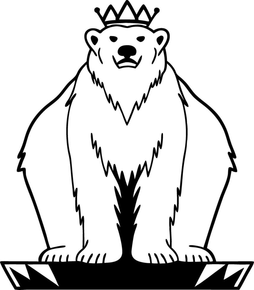 Majestic Polar Bear with Crown Illustration vector