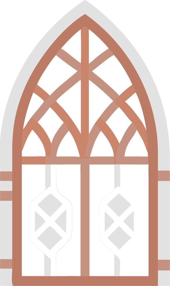 Gothic Arched Window Illustration for Design and Decoration Projects vector