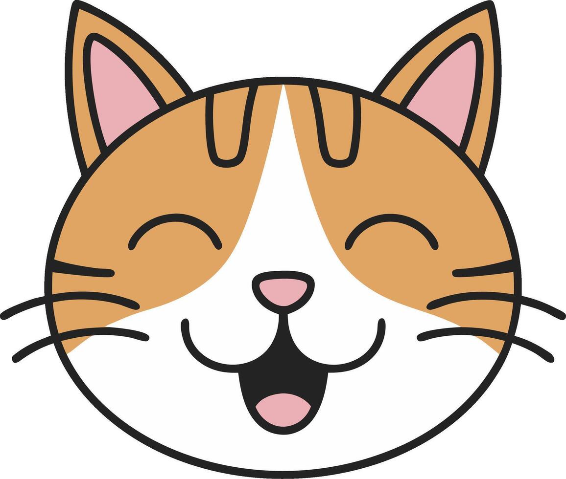 Cute Smiling Cat Face Illustration for Kids Decorations and Designs vector