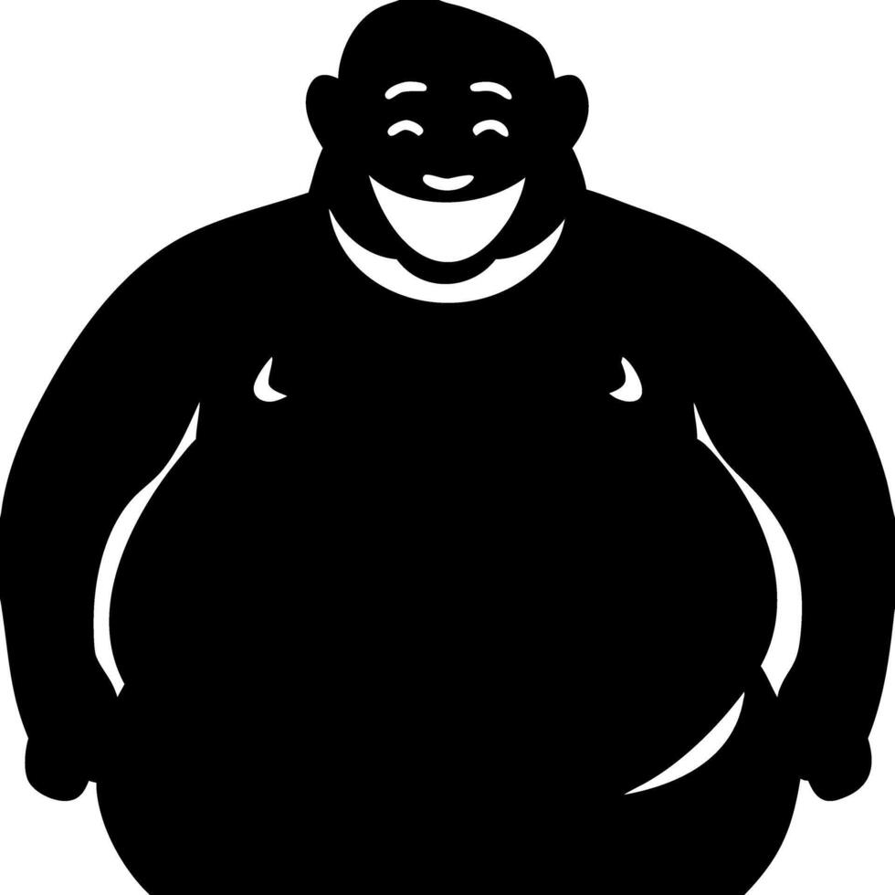 Happy Buddha Silhouette Art for Decorative and Spiritual Designs vector