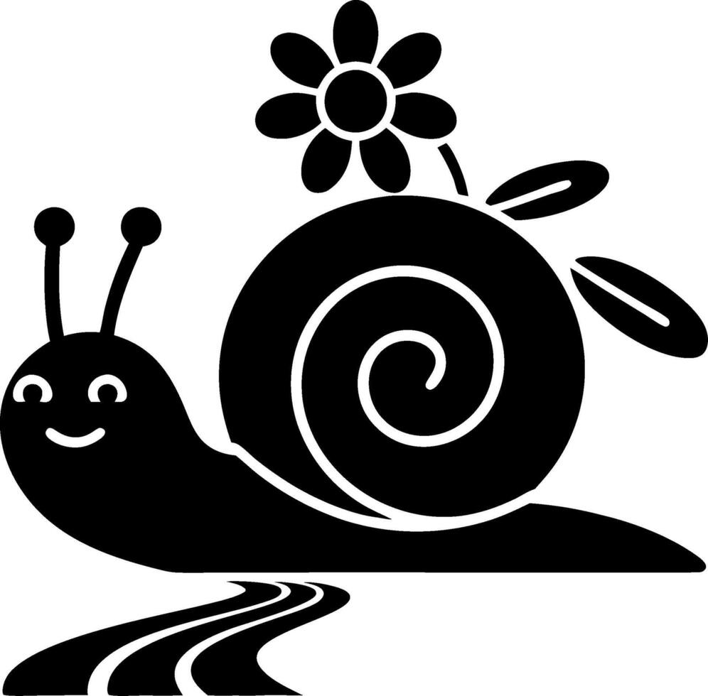 Cute Smiling Snail with Flower Shell Decorative Illustration for Kids Art vector