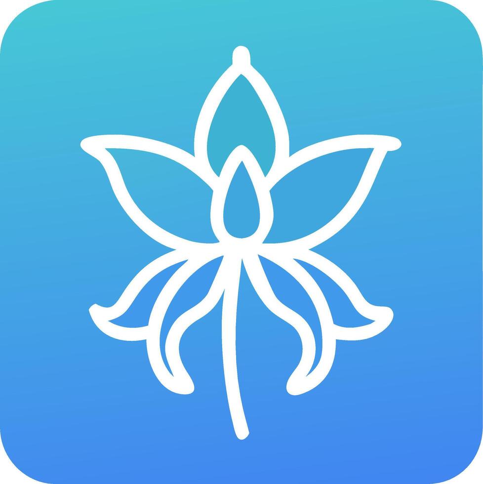 Elegant Lotus Flower Line Art in Blue Square Design for Versatile Use vector