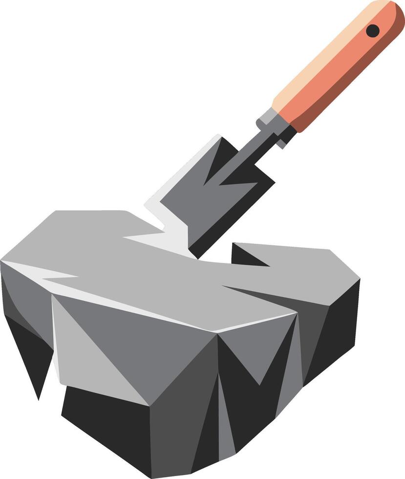 Geometric Concrete Trowel Construction Illustration for Design Projects vector