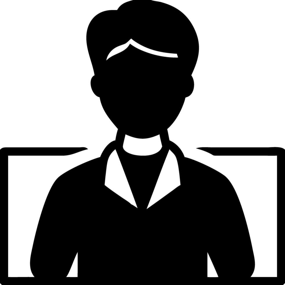 Silhouette Male Avatar in Formal Attire for Profile or Identification Use vector