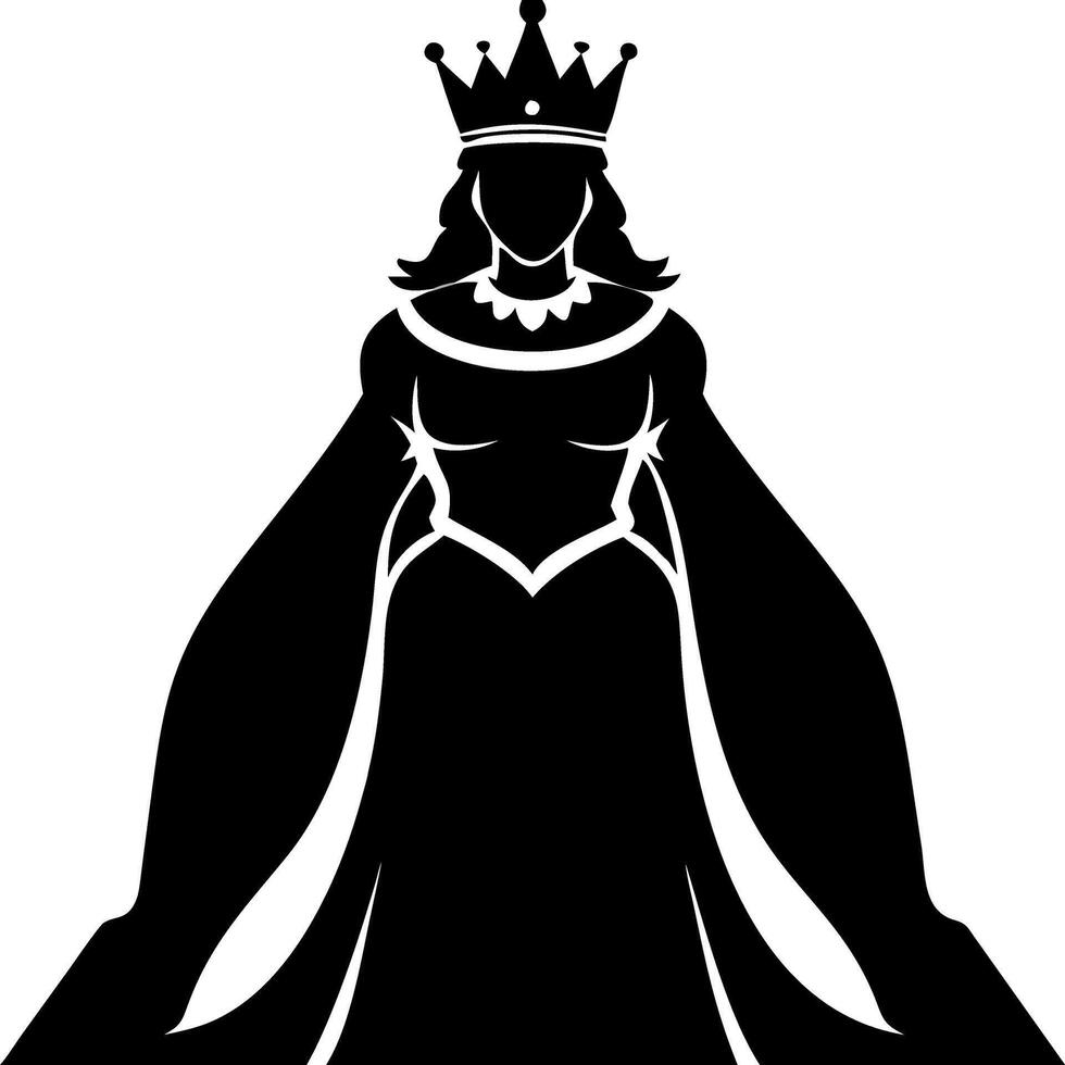 Regal Queen Silhouette Art for Illustrations and Design Projects vector
